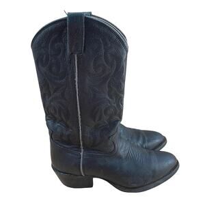 Tony Lama Black Leather Cowboy Boots ZR Oil Resistant Men’s Size 10EE Extra Wide